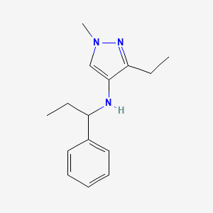 molecular formula C15H21N3 B6644046 3-ethyl-1-methyl-N-(1-phenylpropyl)pyrazol-4-amine 