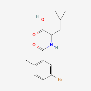 molecular formula C14H16BrNO3 B6644051 2-[(5-Bromo-2-methylbenzoyl)amino]-3-cyclopropylpropanoic acid 