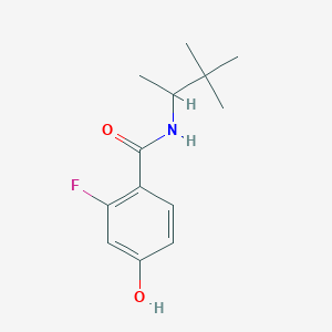 molecular formula C13H18FNO2 B6644064 N-(3,3-dimethylbutan-2-yl)-2-fluoro-4-hydroxybenzamide 