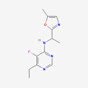 6-ethyl-5-fluoro-N-[1-(5-methyl-1,3-oxazol-2-yl)ethyl]pyrimidin-4-amine