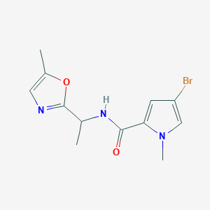 molecular formula C12H14BrN3O2 B6644069 4-bromo-1-methyl-N-[1-(5-methyl-1,3-oxazol-2-yl)ethyl]pyrrole-2-carboxamide 