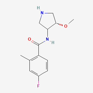 molecular formula C13H17FN2O2 B6644071 4-fluoro-N-[(4S)-4-methoxypyrrolidin-3-yl]-2-methylbenzamide 