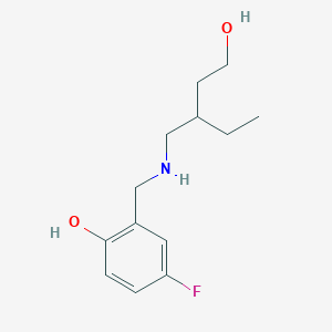 molecular formula C13H20FNO2 B6644094 2-[[(2-Ethyl-4-hydroxybutyl)amino]methyl]-4-fluorophenol 