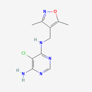 molecular formula C10H12ClN5O B6644101 5-chloro-4-N-[(3,5-dimethyl-1,2-oxazol-4-yl)methyl]pyrimidine-4,6-diamine 