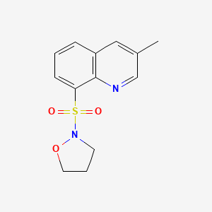 molecular formula C13H14N2O3S B6644120 2-(3-Methylquinolin-8-yl)sulfonyl-1,2-oxazolidine 