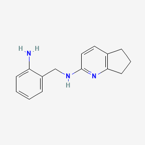 molecular formula C15H17N3 B6644143 N-[(2-aminophenyl)methyl]-6,7-dihydro-5H-cyclopenta[b]pyridin-2-amine 