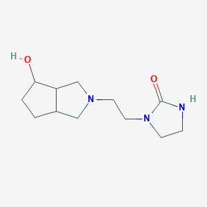 molecular formula C12H21N3O2 B6644165 1-[2-(4-hydroxy-3,3a,4,5,6,6a-hexahydro-1H-cyclopenta[c]pyrrol-2-yl)ethyl]imidazolidin-2-one 