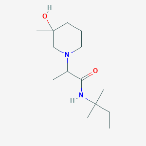 molecular formula C14H28N2O2 B6644173 2-(3-hydroxy-3-methylpiperidin-1-yl)-N-(2-methylbutan-2-yl)propanamide 