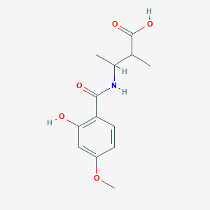 molecular formula C13H17NO5 B6644190 3-[(2-Hydroxy-4-methoxybenzoyl)amino]-2-methylbutanoic acid 
