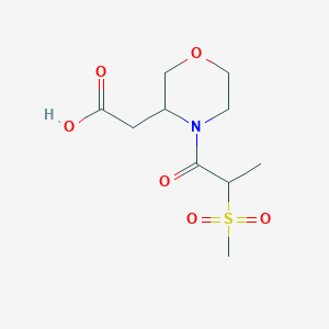 molecular formula C10H17NO6S B6644204 2-[4-(2-Methylsulfonylpropanoyl)morpholin-3-yl]acetic acid 