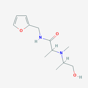 molecular formula C12H20N2O3 B6644214 N-(furan-2-ylmethyl)-2-[1-hydroxypropan-2-yl(methyl)amino]propanamide 