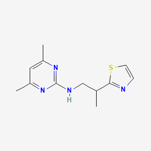 molecular formula C12H16N4S B6644227 4,6-dimethyl-N-[2-(1,3-thiazol-2-yl)propyl]pyrimidin-2-amine 