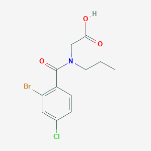 molecular formula C12H13BrClNO3 B6644234 2-[(2-Bromo-4-chlorobenzoyl)-propylamino]acetic acid 