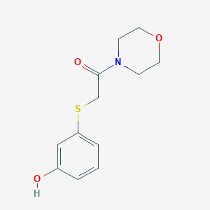 molecular formula C12H15NO3S B6644253 2-(3-Hydroxyphenyl)sulfanyl-1-morpholin-4-ylethanone 