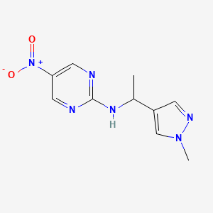 molecular formula C10H12N6O2 B6644259 N-[1-(1-methylpyrazol-4-yl)ethyl]-5-nitropyrimidin-2-amine 