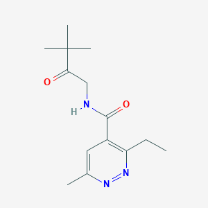 molecular formula C14H21N3O2 B6644268 N-(3,3-dimethyl-2-oxobutyl)-3-ethyl-6-methylpyridazine-4-carboxamide 