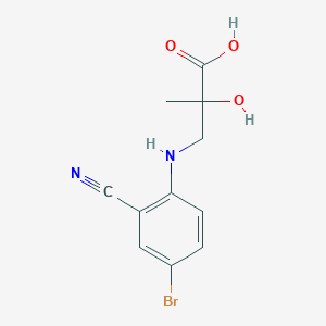 molecular formula C11H11BrN2O3 B6644275 3-(4-Bromo-2-cyanoanilino)-2-hydroxy-2-methylpropanoic acid 