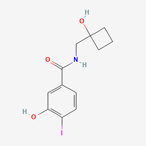 molecular formula C12H14INO3 B6644282 3-hydroxy-N-[(1-hydroxycyclobutyl)methyl]-4-iodobenzamide 
