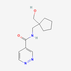 molecular formula C12H17N3O2 B6644285 N-[[1-(hydroxymethyl)cyclopentyl]methyl]pyridazine-4-carboxamide 