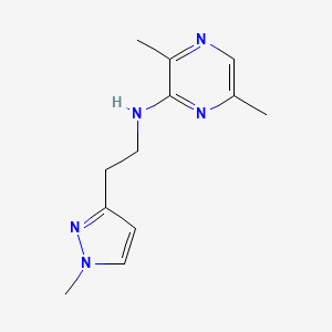 molecular formula C12H17N5 B6644291 3,6-dimethyl-N-[2-(1-methylpyrazol-3-yl)ethyl]pyrazin-2-amine 