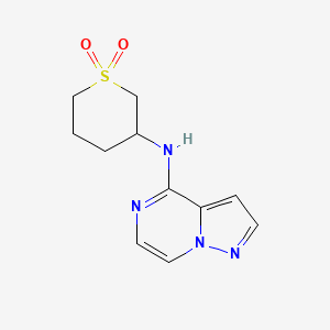 molecular formula C11H14N4O2S B6644299 N-(1,1-dioxothian-3-yl)pyrazolo[1,5-a]pyrazin-4-amine 