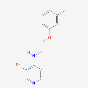 molecular formula C14H15BrN2O B6644308 3-bromo-N-[2-(3-methylphenoxy)ethyl]pyridin-4-amine 