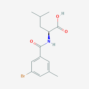 molecular formula C14H18BrNO3 B6644310 (2S)-2-[(3-bromo-5-methylbenzoyl)amino]-4-methylpentanoic acid 