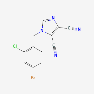 molecular formula C12H6BrClN4 B6644317 1-[(4-Bromo-2-chlorophenyl)methyl]imidazole-4,5-dicarbonitrile 