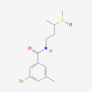molecular formula C13H18BrNO2S B6644327 3-bromo-5-methyl-N-(3-methylsulfinylbutyl)benzamide 