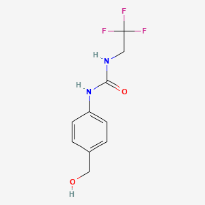 molecular formula C10H11F3N2O2 B6644339 1-[4-(Hydroxymethyl)phenyl]-3-(2,2,2-trifluoroethyl)urea 