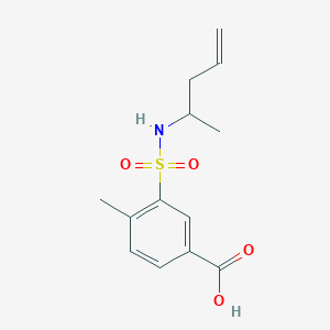 molecular formula C13H17NO4S B6644356 4-Methyl-3-(pent-4-en-2-ylsulfamoyl)benzoic acid 