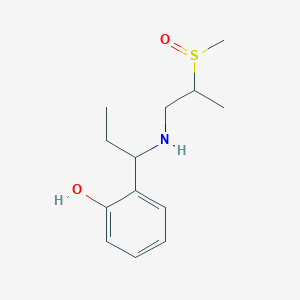 molecular formula C13H21NO2S B6644389 2-[1-(2-Methylsulfinylpropylamino)propyl]phenol 