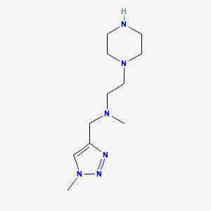 molecular formula C11H22N6 B6644403 N-methyl-N-[(1-methyltriazol-4-yl)methyl]-2-piperazin-1-ylethanamine 