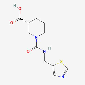 molecular formula C11H15N3O3S B6644425 (3R)-1-(1,3-thiazol-5-ylmethylcarbamoyl)piperidine-3-carboxylic acid 