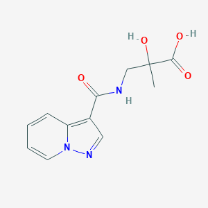 2-Hydroxy-2-methyl-3-(pyrazolo[1,5-a]pyridine-3-carbonylamino)propanoic acid