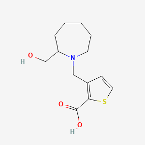 molecular formula C13H19NO3S B6644444 3-[[2-(Hydroxymethyl)azepan-1-yl]methyl]thiophene-2-carboxylic acid 