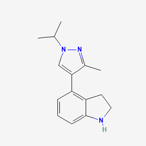 molecular formula C15H19N3 B6644461 4-(3-methyl-1-propan-2-ylpyrazol-4-yl)-2,3-dihydro-1H-indole 