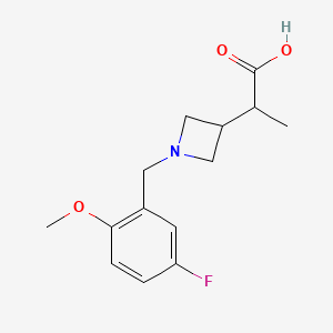 2-[1-[(5-Fluoro-2-methoxyphenyl)methyl]azetidin-3-yl]propanoic acid