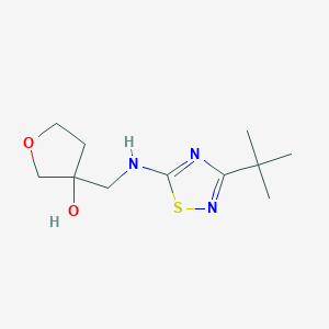 3-[[(3-Tert-butyl-1,2,4-thiadiazol-5-yl)amino]methyl]oxolan-3-ol