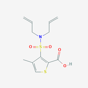 molecular formula C12H15NO4S2 B6644675 3-[Bis(prop-2-enyl)sulfamoyl]-4-methylthiophene-2-carboxylic acid 