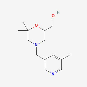 molecular formula C14H22N2O2 B6644679 [6,6-Dimethyl-4-[(5-methylpyridin-3-yl)methyl]morpholin-2-yl]methanol 