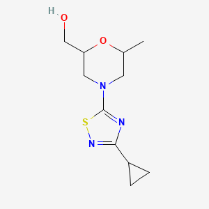 molecular formula C11H17N3O2S B6644686 [4-(3-Cyclopropyl-1,2,4-thiadiazol-5-yl)-6-methylmorpholin-2-yl]methanol 