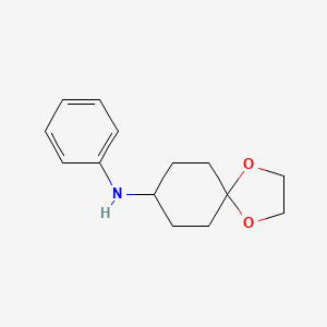 molecular formula C14H19NO2 B6644722 N-phenyl-1,4-dioxaspiro[4.5]decan-8-amine 