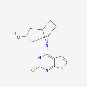 molecular formula C13H14ClN3OS B6644726 8-(2-Chlorothieno[2,3-d]pyrimidin-4-yl)-8-azabicyclo[3.2.1]octan-3-ol 