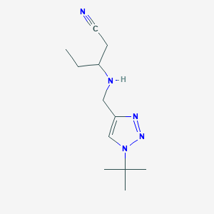 molecular formula C12H21N5 B6644732 3-[(1-Tert-butyltriazol-4-yl)methylamino]pentanenitrile 