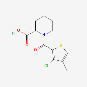 molecular formula C12H14ClNO3S B6644740 1-(3-Chloro-4-methylthiophene-2-carbonyl)piperidine-2-carboxylic acid 