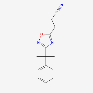 3-[3-(2-Phenylpropan-2-yl)-1,2,4-oxadiazol-5-yl]propanenitrile