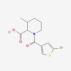 molecular formula C12H14BrNO3S B6644826 1-(5-Bromothiophene-3-carbonyl)-3-methylpiperidine-2-carboxylic acid 