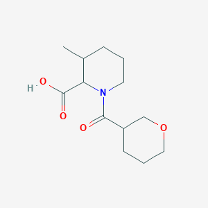 molecular formula C13H21NO4 B6644840 3-Methyl-1-(oxane-3-carbonyl)piperidine-2-carboxylic acid 