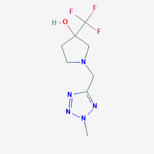 molecular formula C8H12F3N5O B6644843 1-[(2-Methyltetrazol-5-yl)methyl]-3-(trifluoromethyl)pyrrolidin-3-ol 